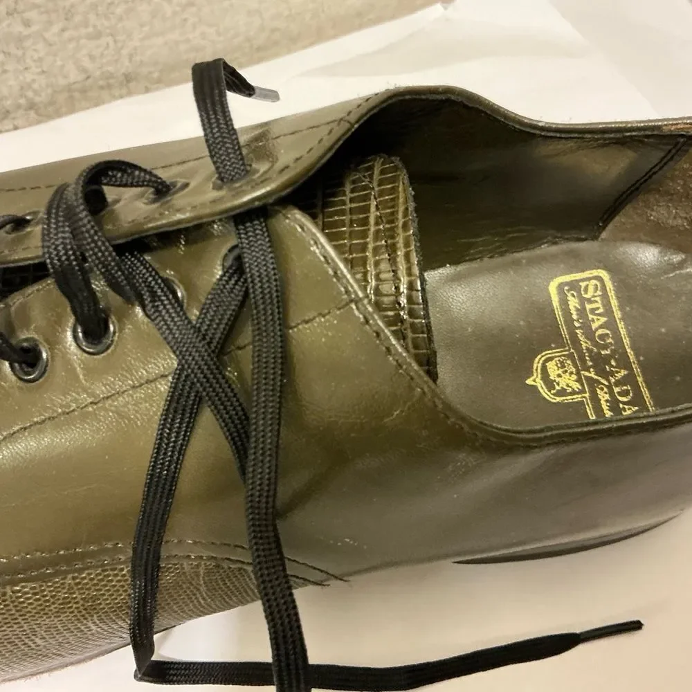 Stacy Adams Olive Men's Madison Cap Toe Oxford Leather Oxfords 10.5D